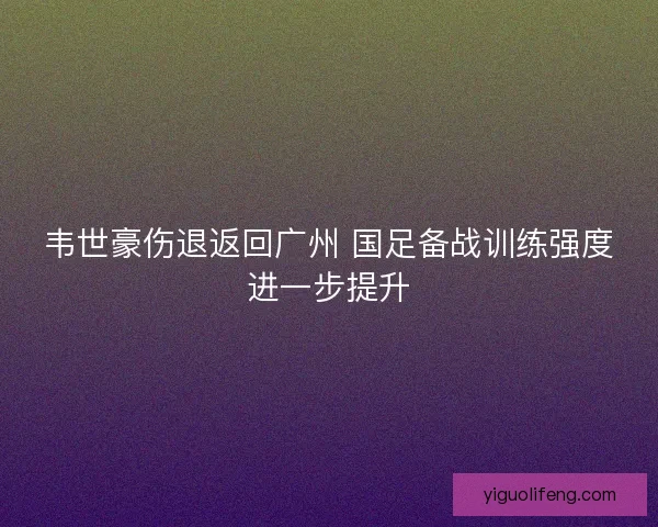 韦世豪伤退返回广州 国足备战训练强度进一步提升